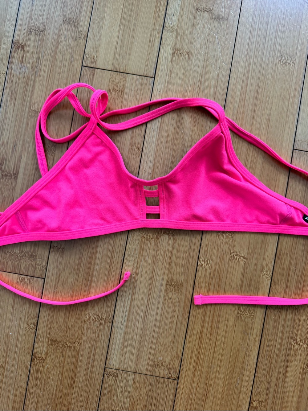 Jolyn Clothing Neon Pink Strappy Bikini Top